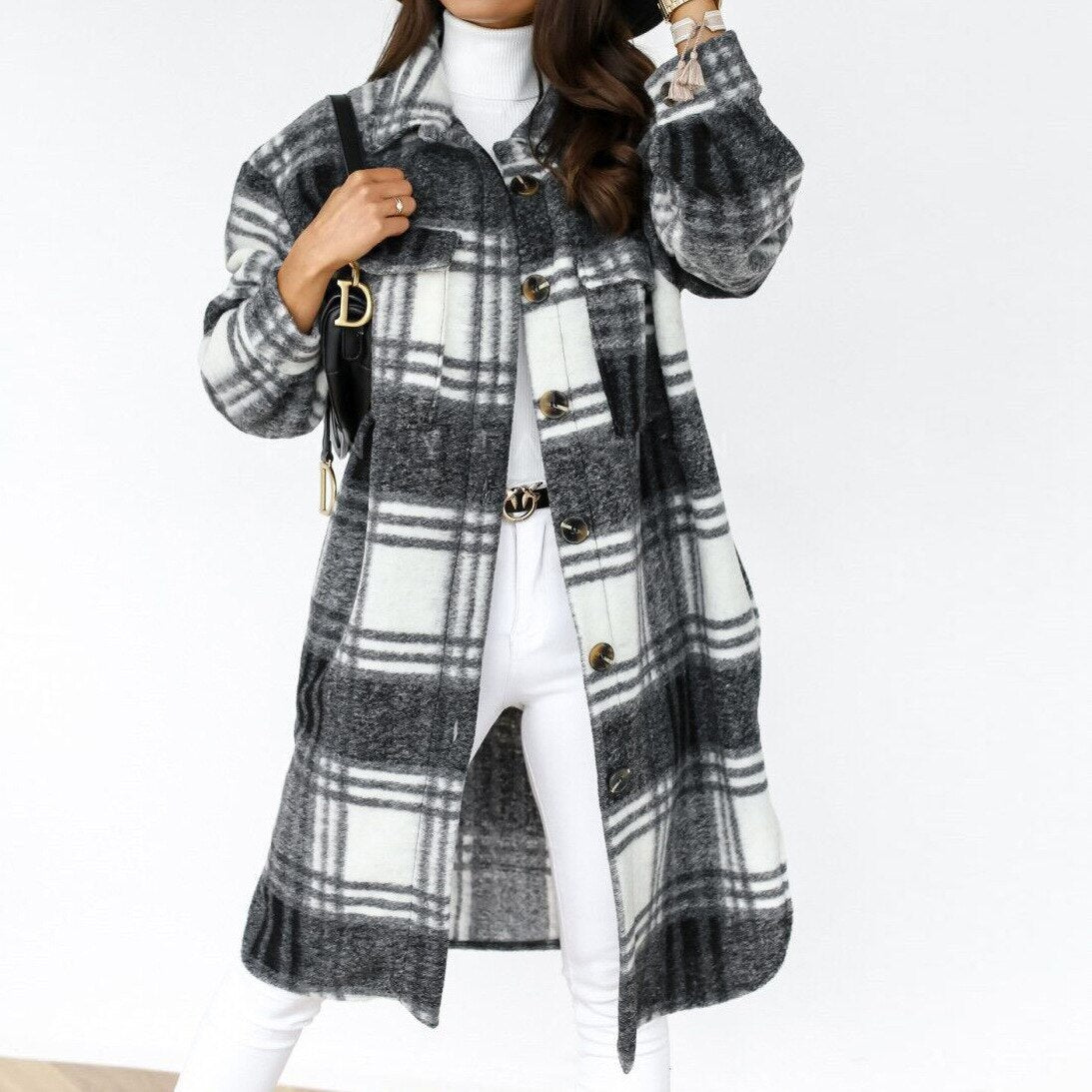 Lana Ruiten Jas | Comfortabele lange wollen dames jas