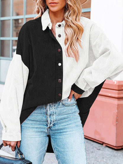 Corduroy Blouse | Stijlvol oversized gekleurde blouse voor dames