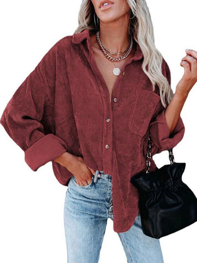 Emily Overshirt | Ribfluwelen Blouse voor ieder seizoen