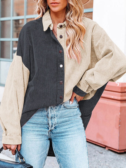 Corduroy Blouse | Stijlvol oversized gekleurde blouse voor dames