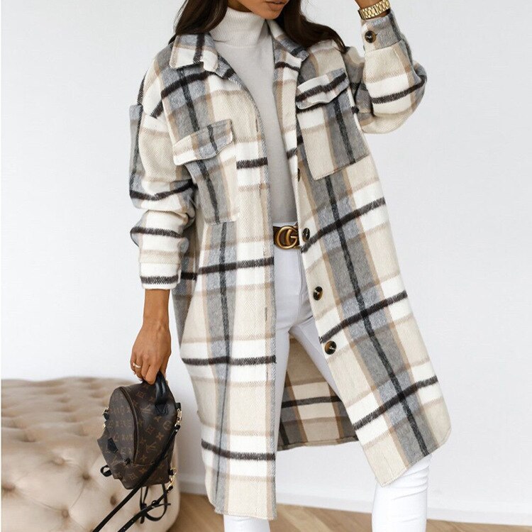 Lana Ruiten Jas | Comfortabele lange wollen dames jas