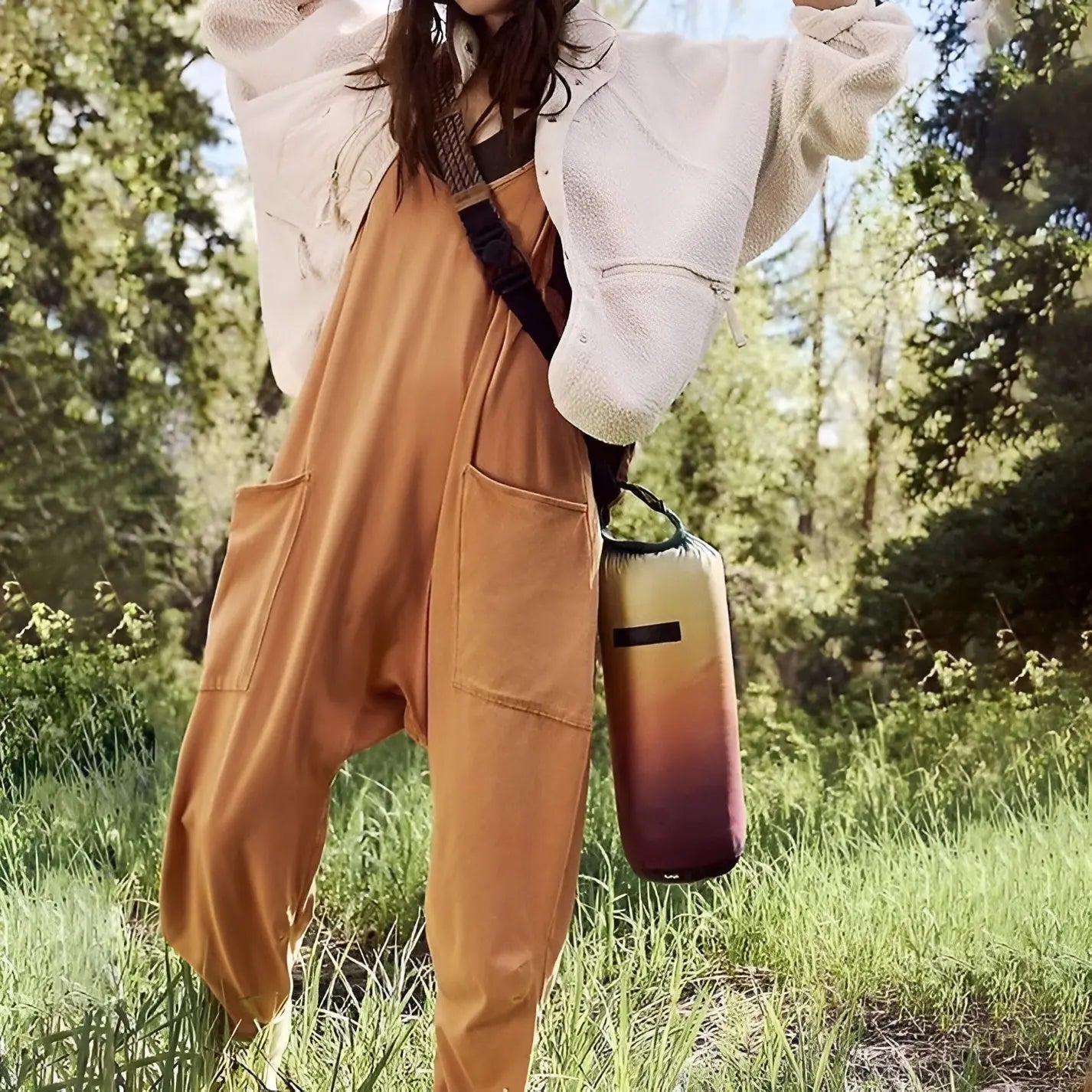 Carla | ademende zomer jumpsuit met wijde pijpen voor dames