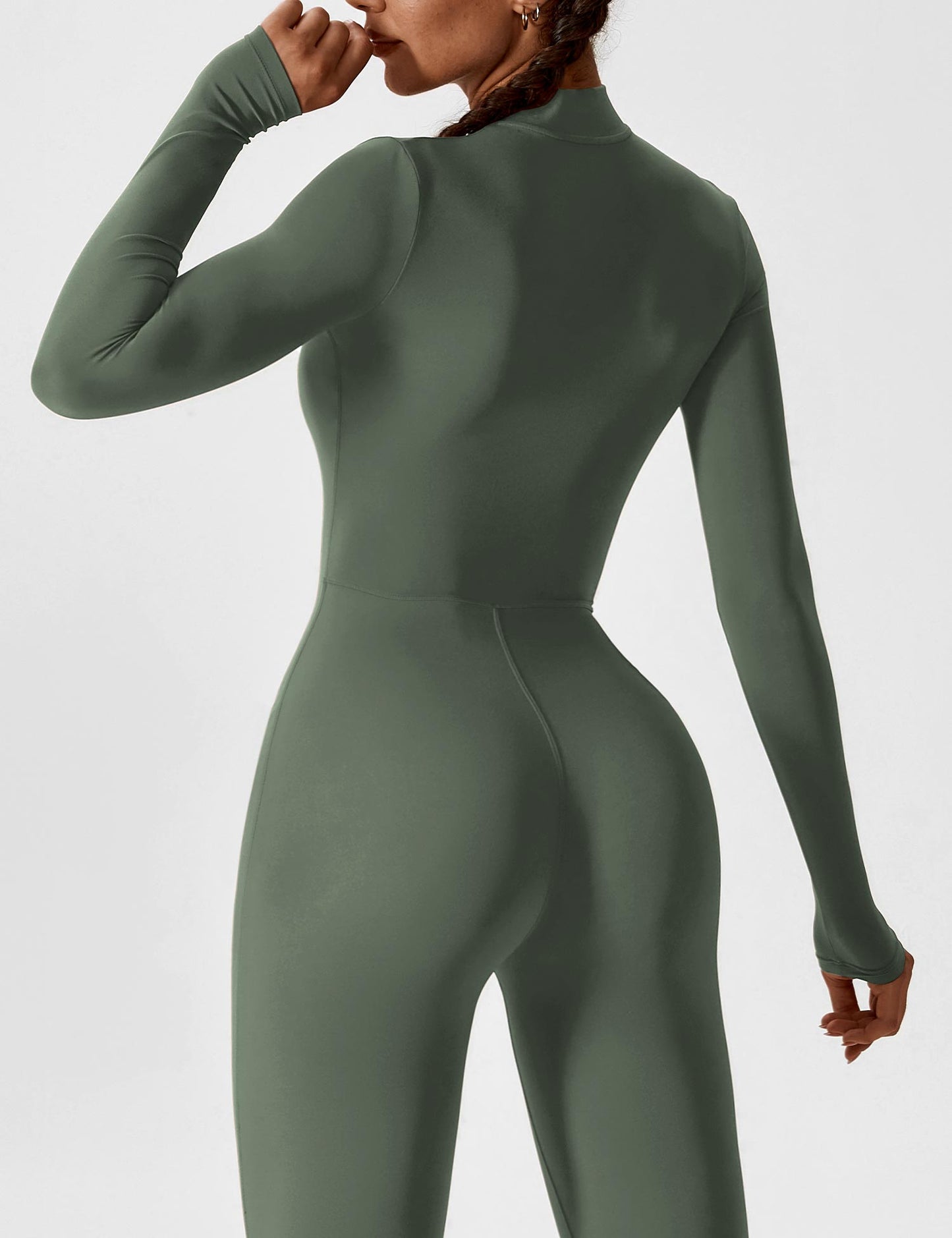 Cleone - Lange Mouwen Overall - Staande Kragen Rits