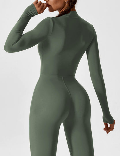 Cleone - Lange Mouwen Overall - Staande Kragen Rits