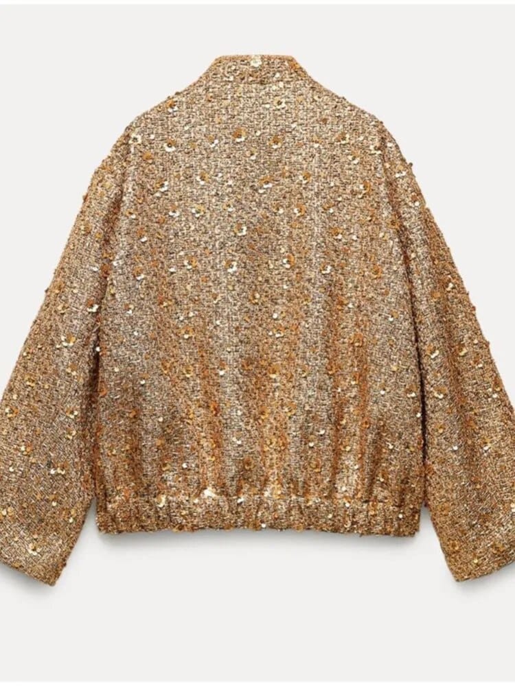 Zayala | glitter bomber jacket