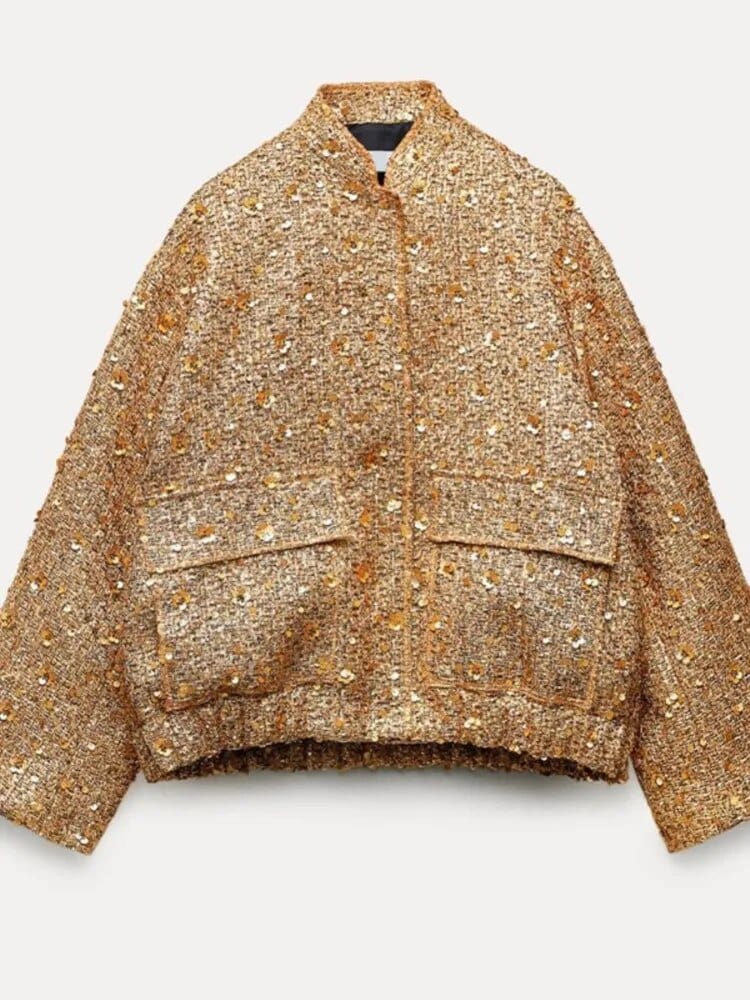 Zayala | glitter bomber jacket