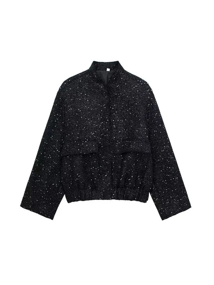 Zayala | glitter bomber jacket