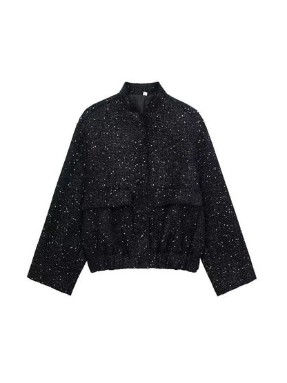 Zayala | glitter bomber jacket