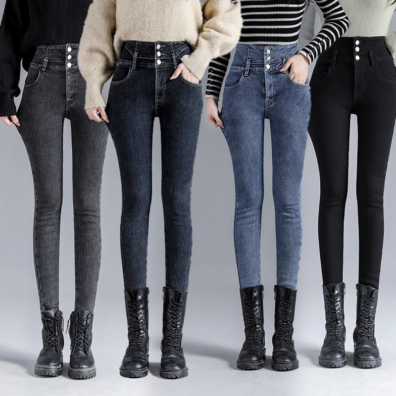 Tula - Gevoerde winterjeans voor dames met een hoge taille